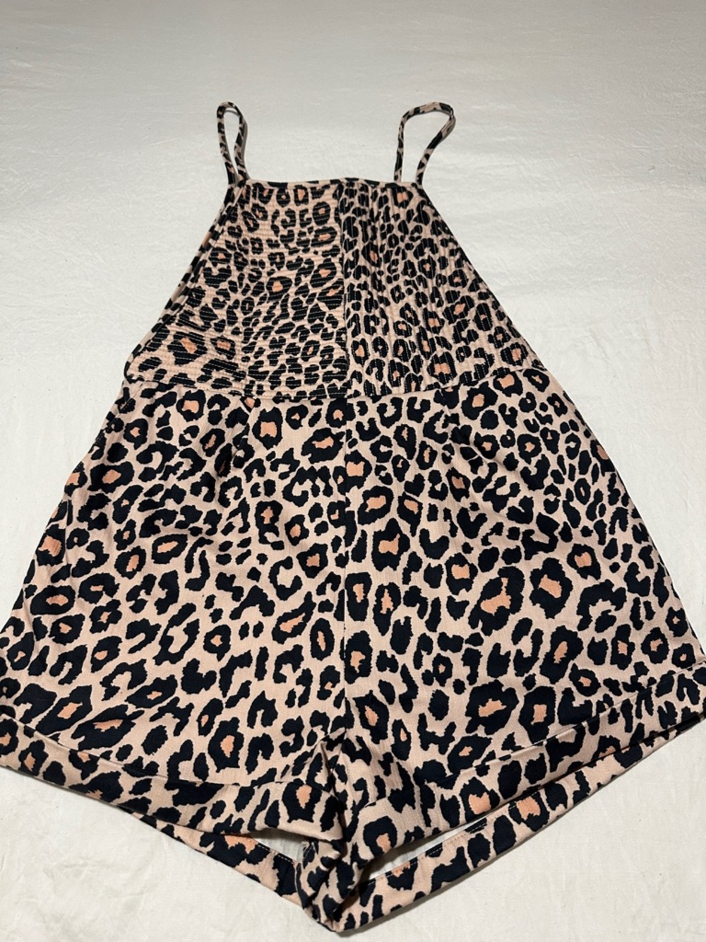 Finders Keepers Leopard Print Romper - Black & Blush